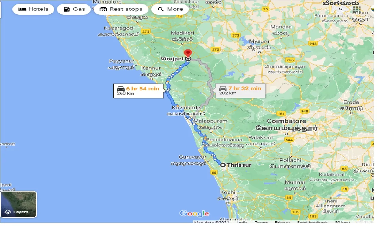 thrissur-to-virajpet-taxi