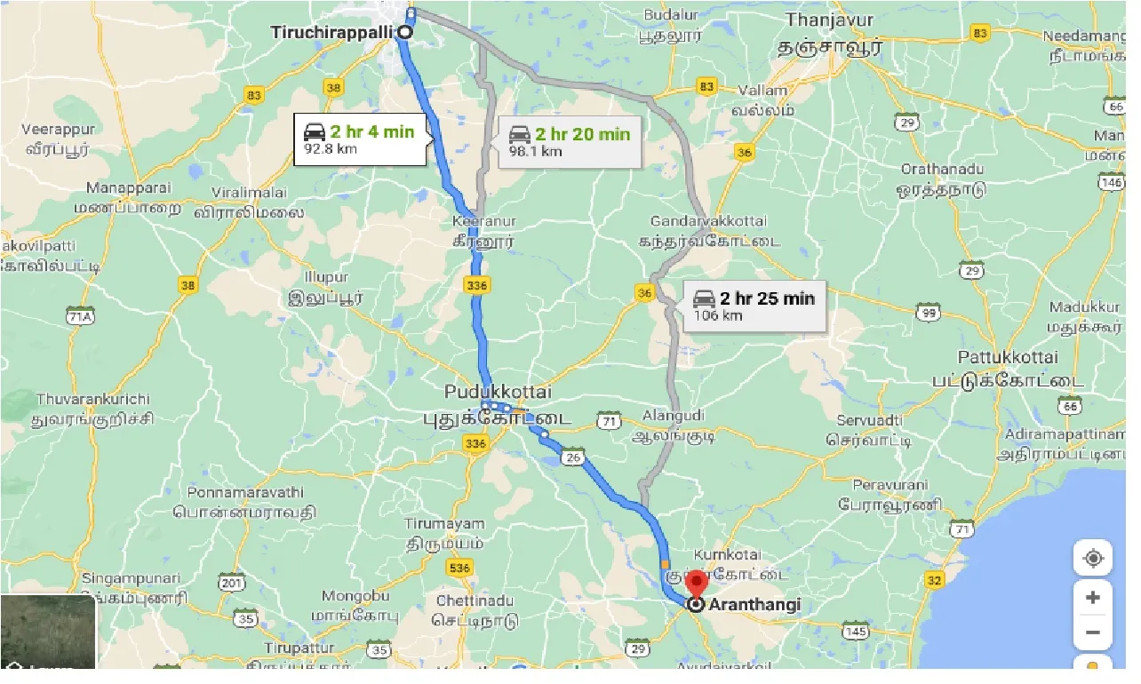 tiruchirappalli-to-aranthangi-one-way