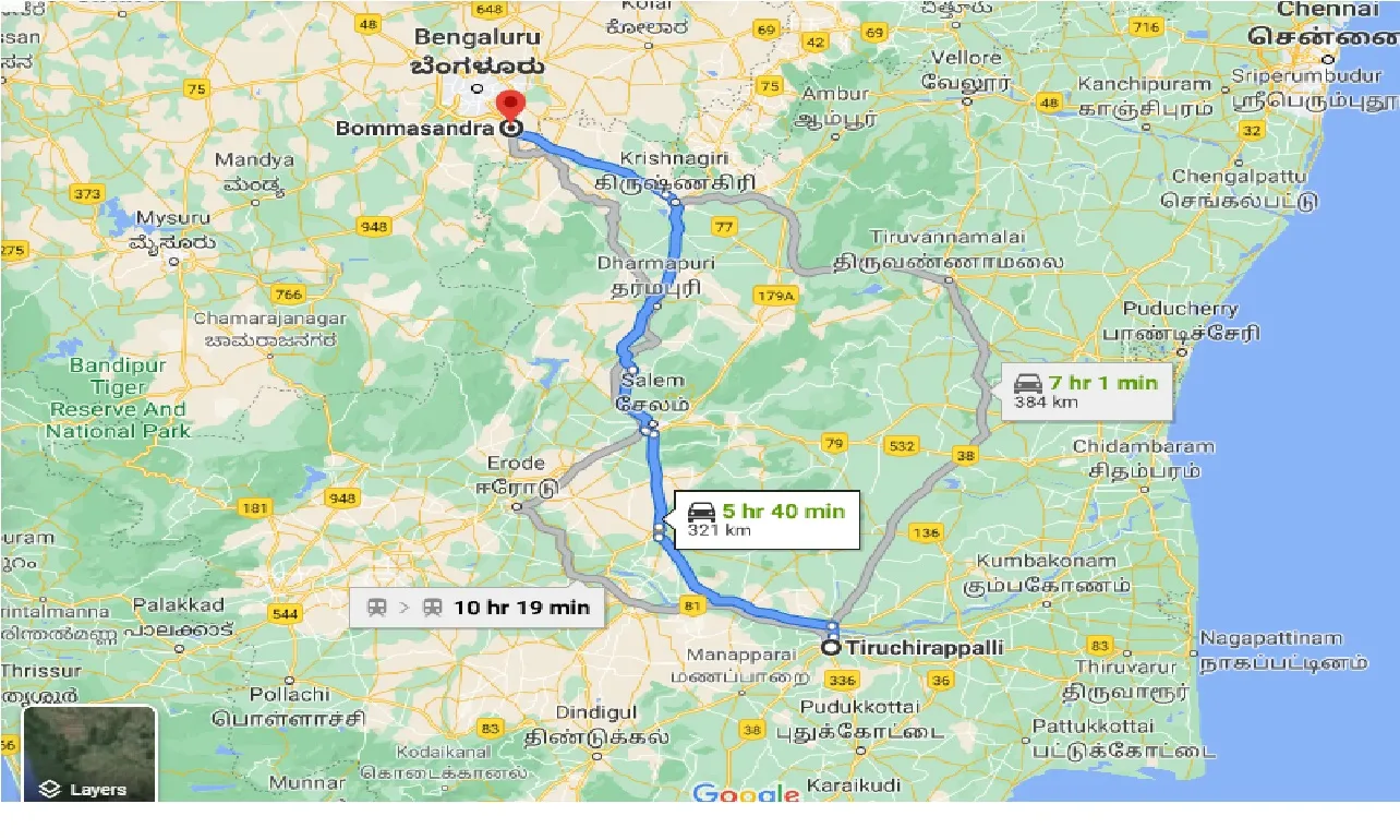 tiruchirappalli-to-bommasandra-taxi
