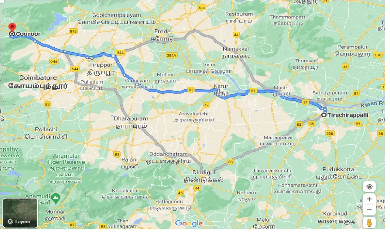 tiruchirappalli-to-coonoor-taxi