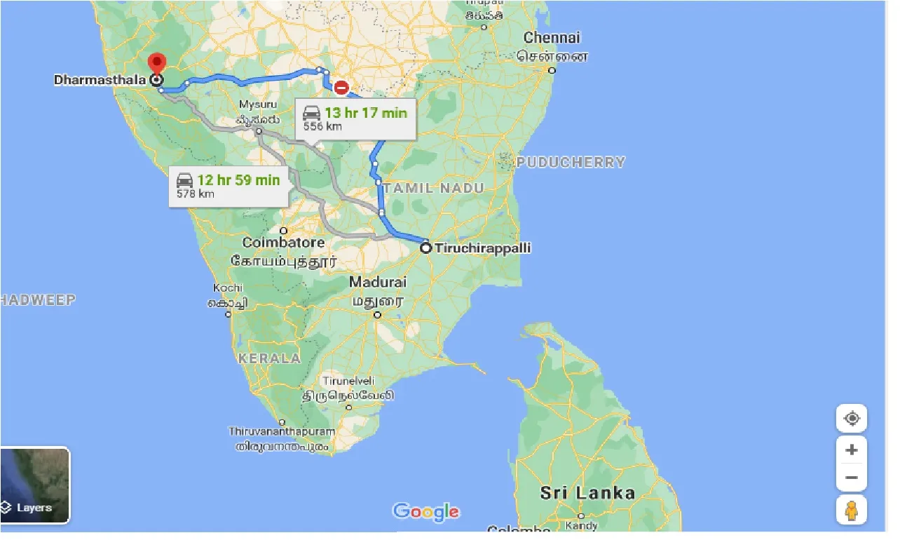 tiruchirappalli-to-dharamasthala-taxi