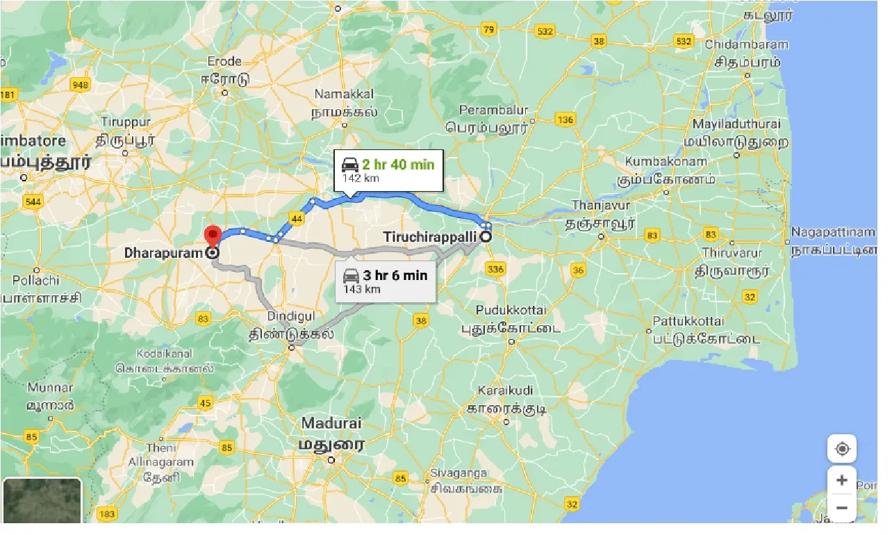tiruchirappalli-to-dharapuram-taxi