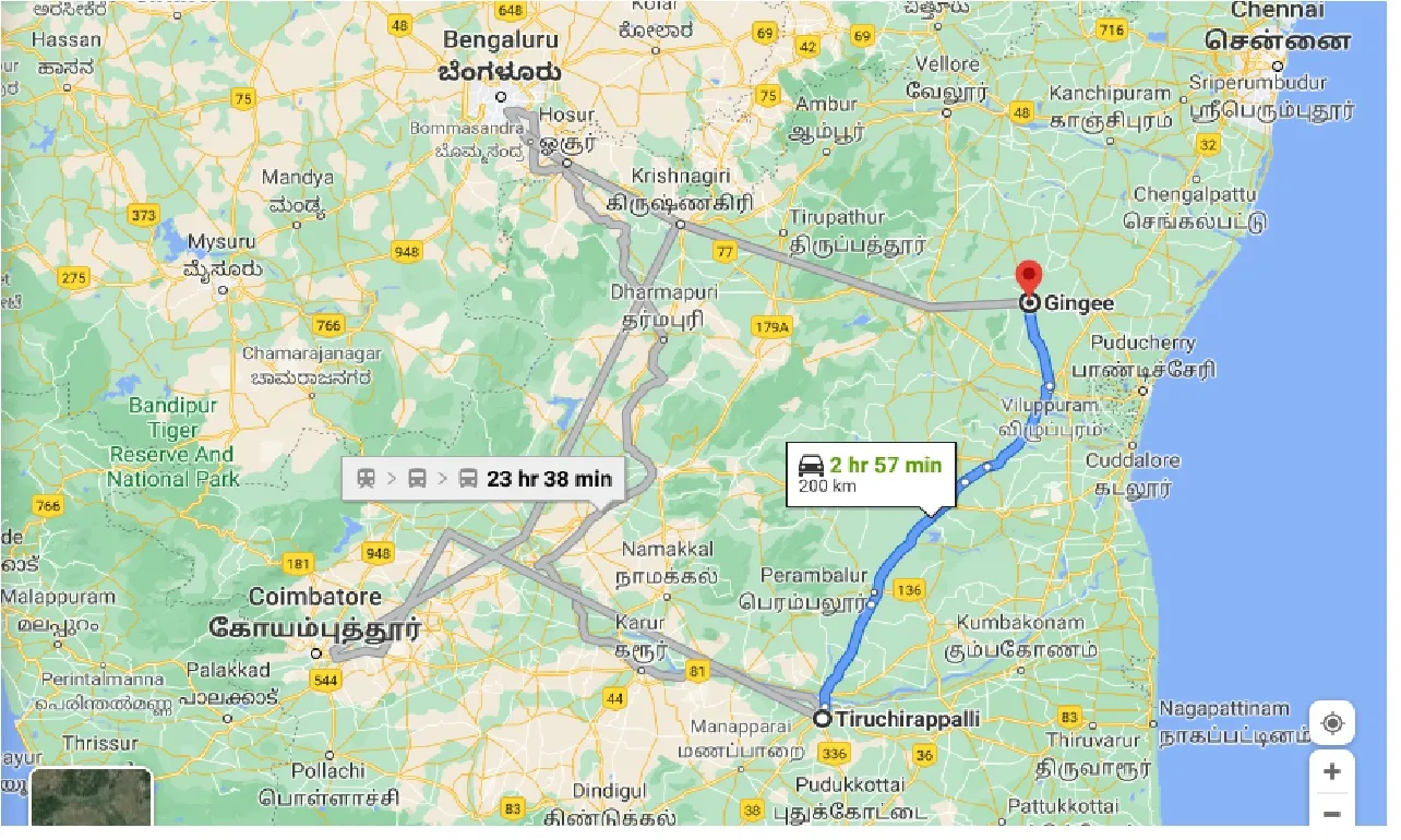tiruchirappalli-to-gingee-one-way