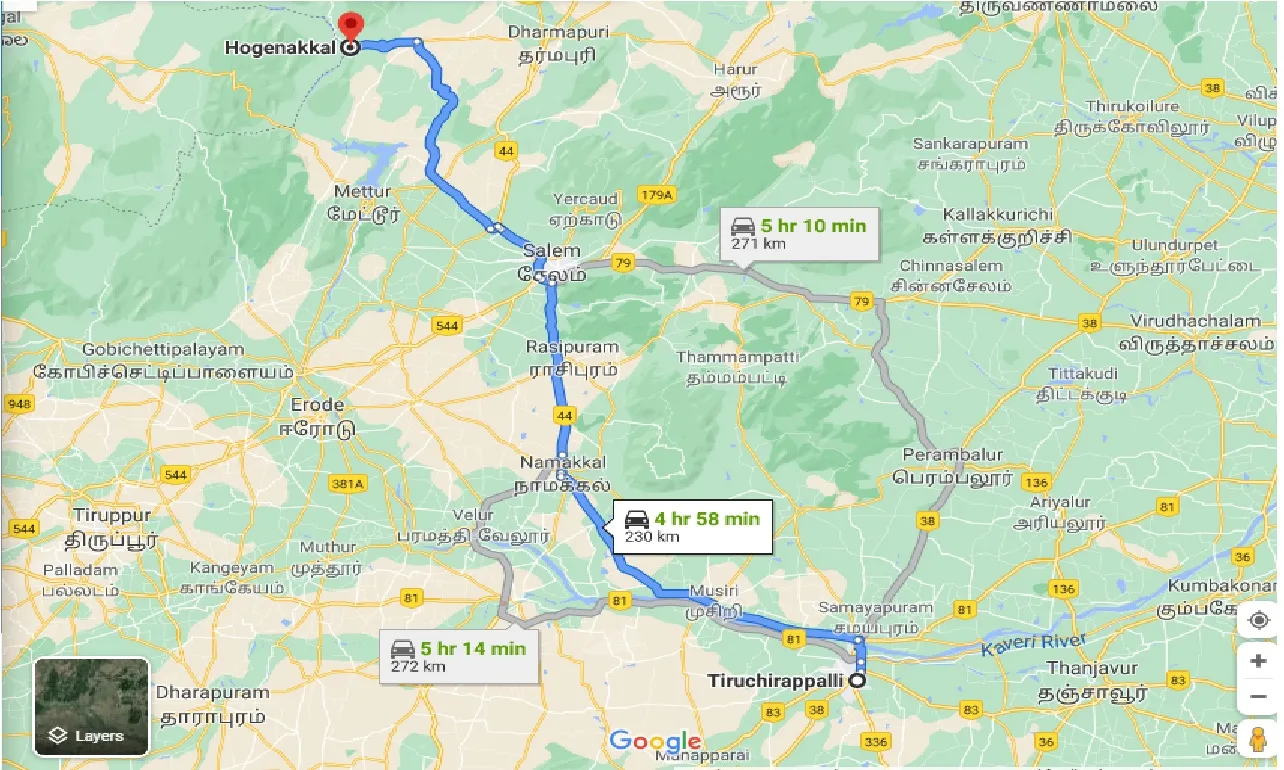 tiruchirappalli-to-hogenakkal-one-way