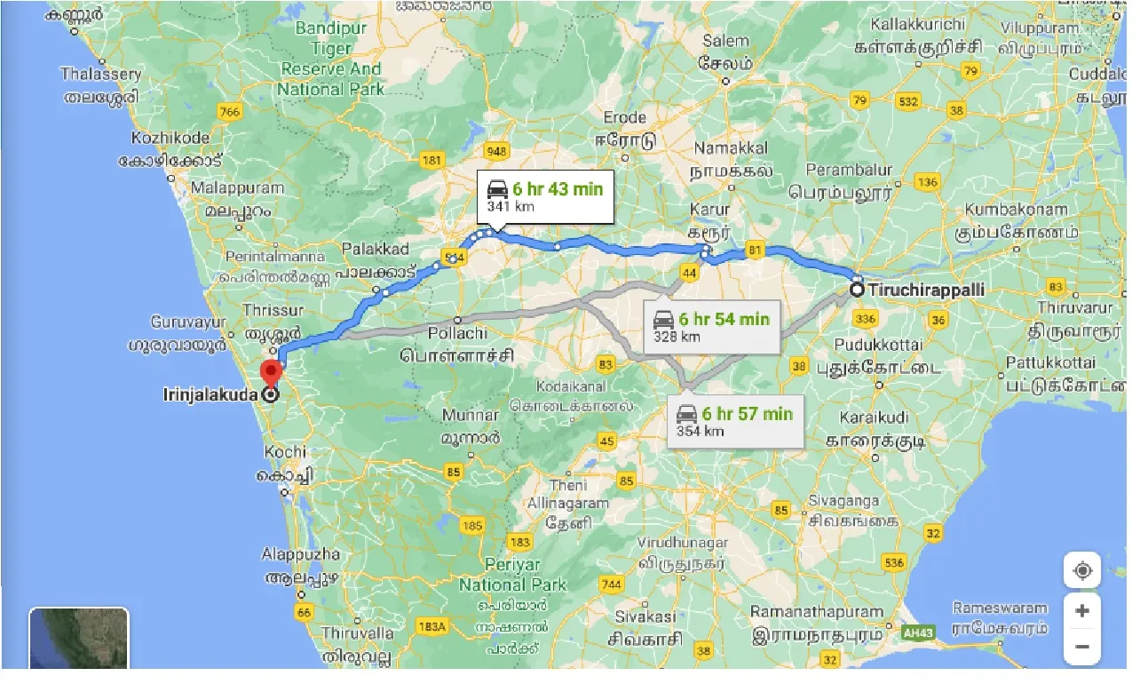 tiruchirappalli-to-irinjalakuda-one-way