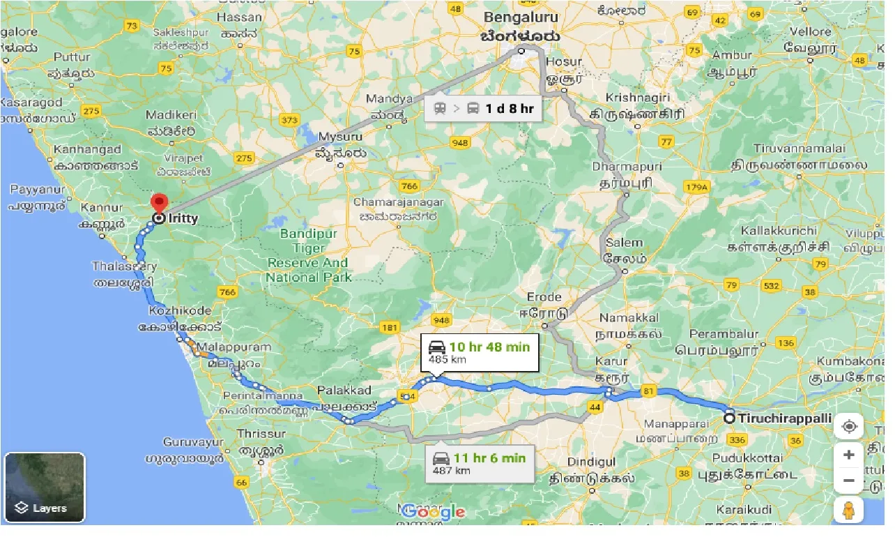 tiruchirappalli-to-iritty-one-way