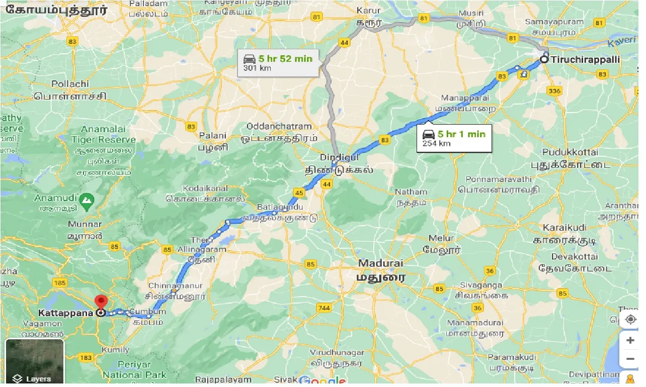tiruchirappalli-to-kattappana-taxi