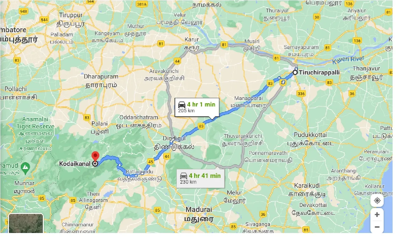tiruchirappalli-to-kodaikanal-one-way