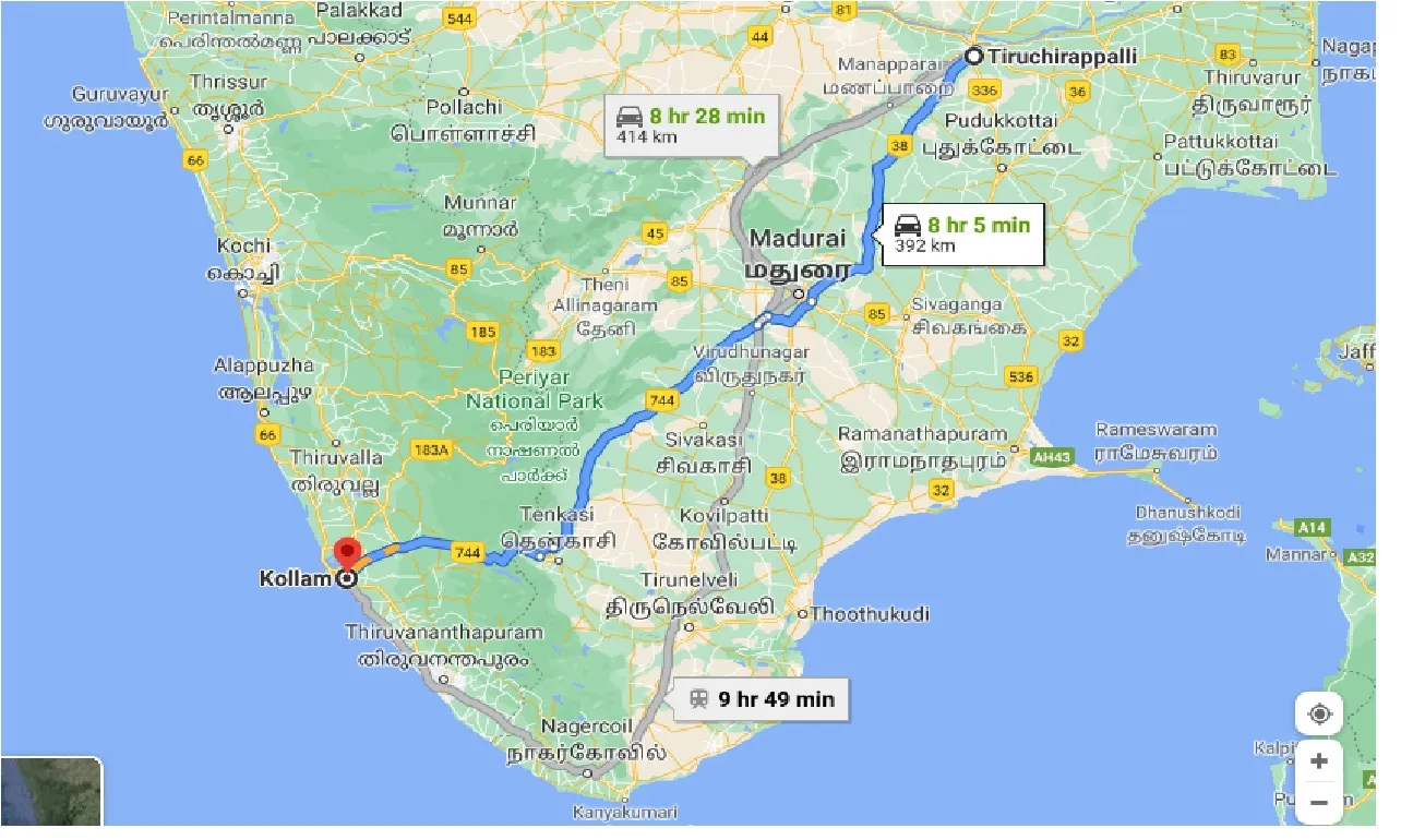 tiruchirappalli-to-kollam-taxi