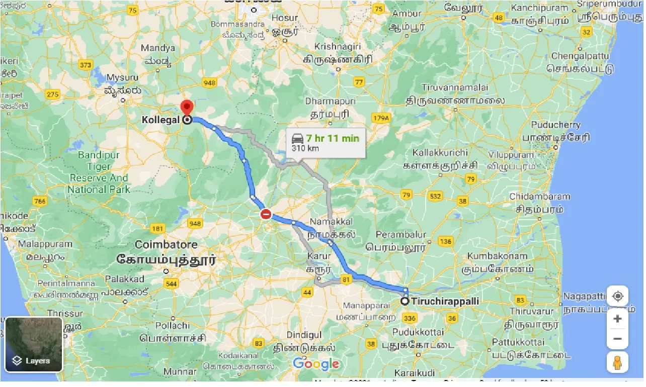 tiruchirappalli-to-kollegal-one-way