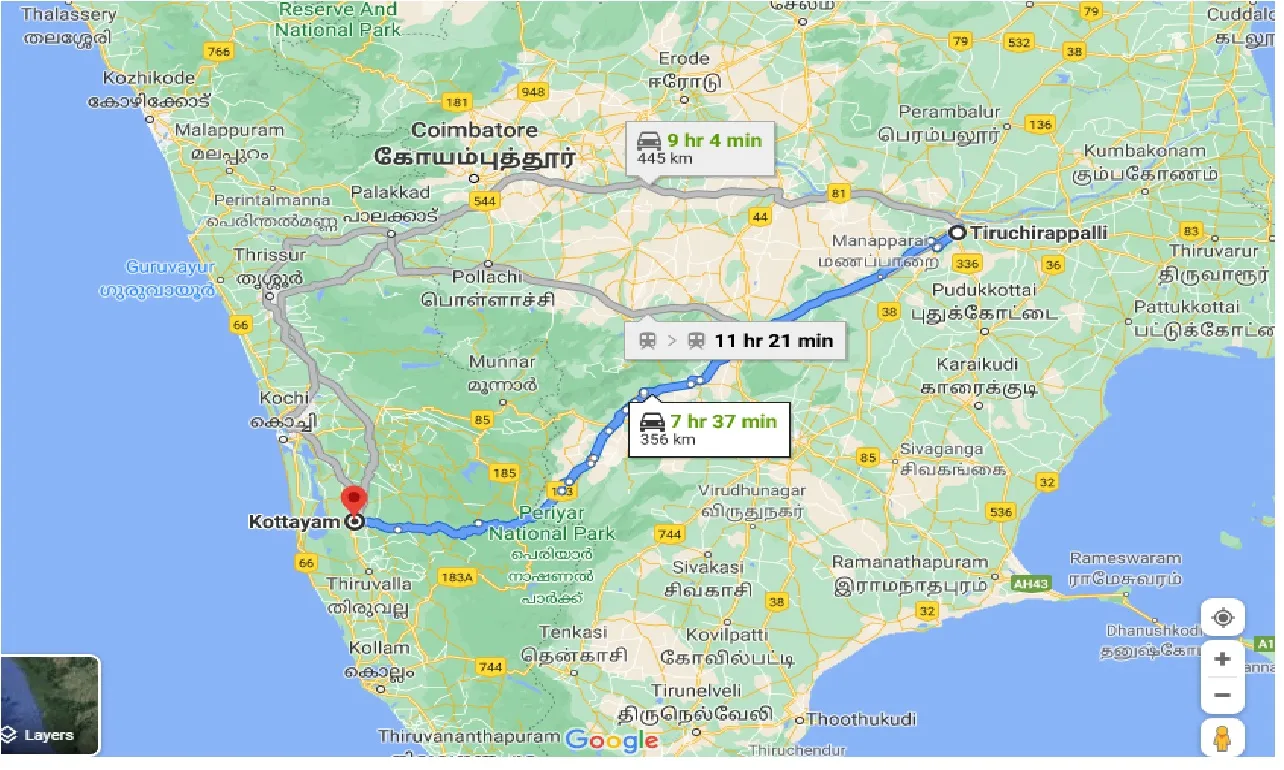 tiruchirappalli-to-kottayam-taxi