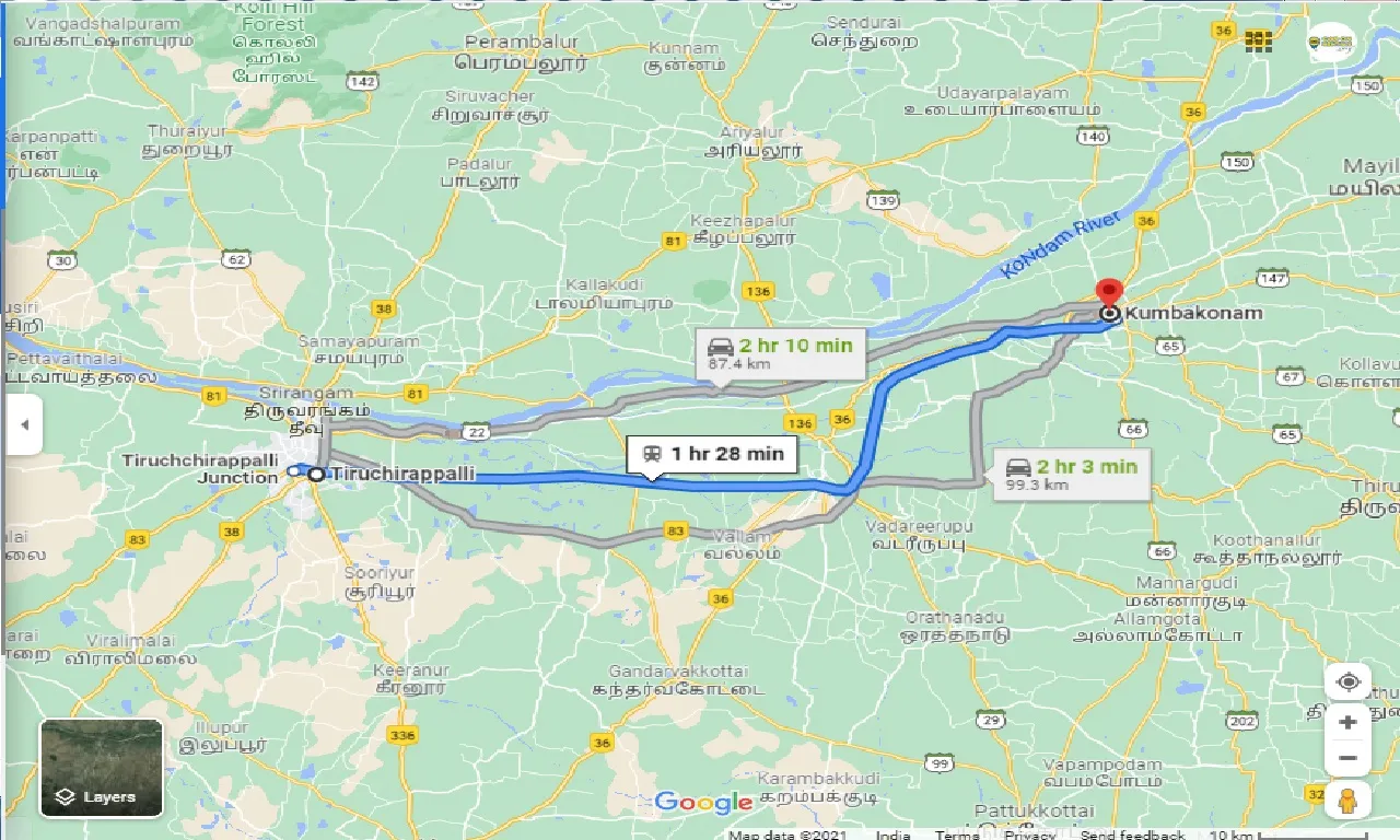 tiruchirappalli-to-kumbakonam-one-way