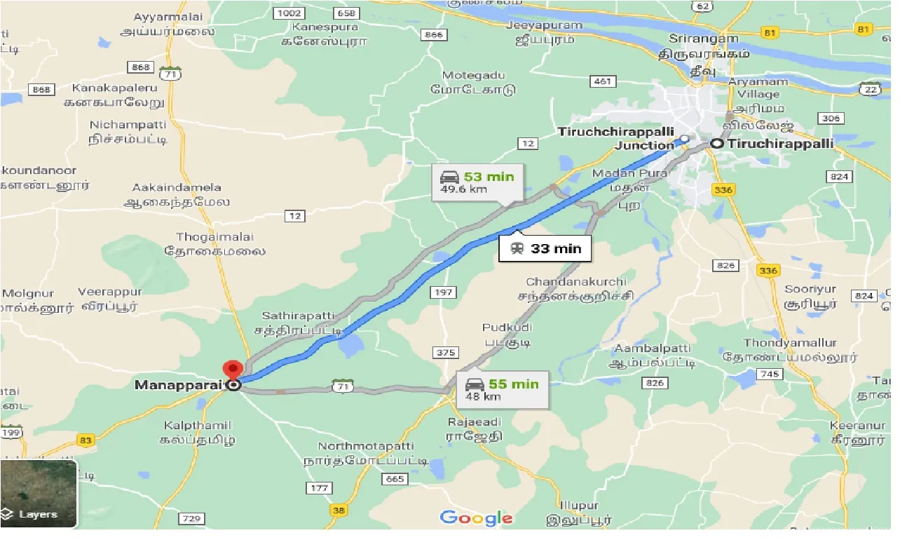 tiruchirappalli-to-manapparai-one-way