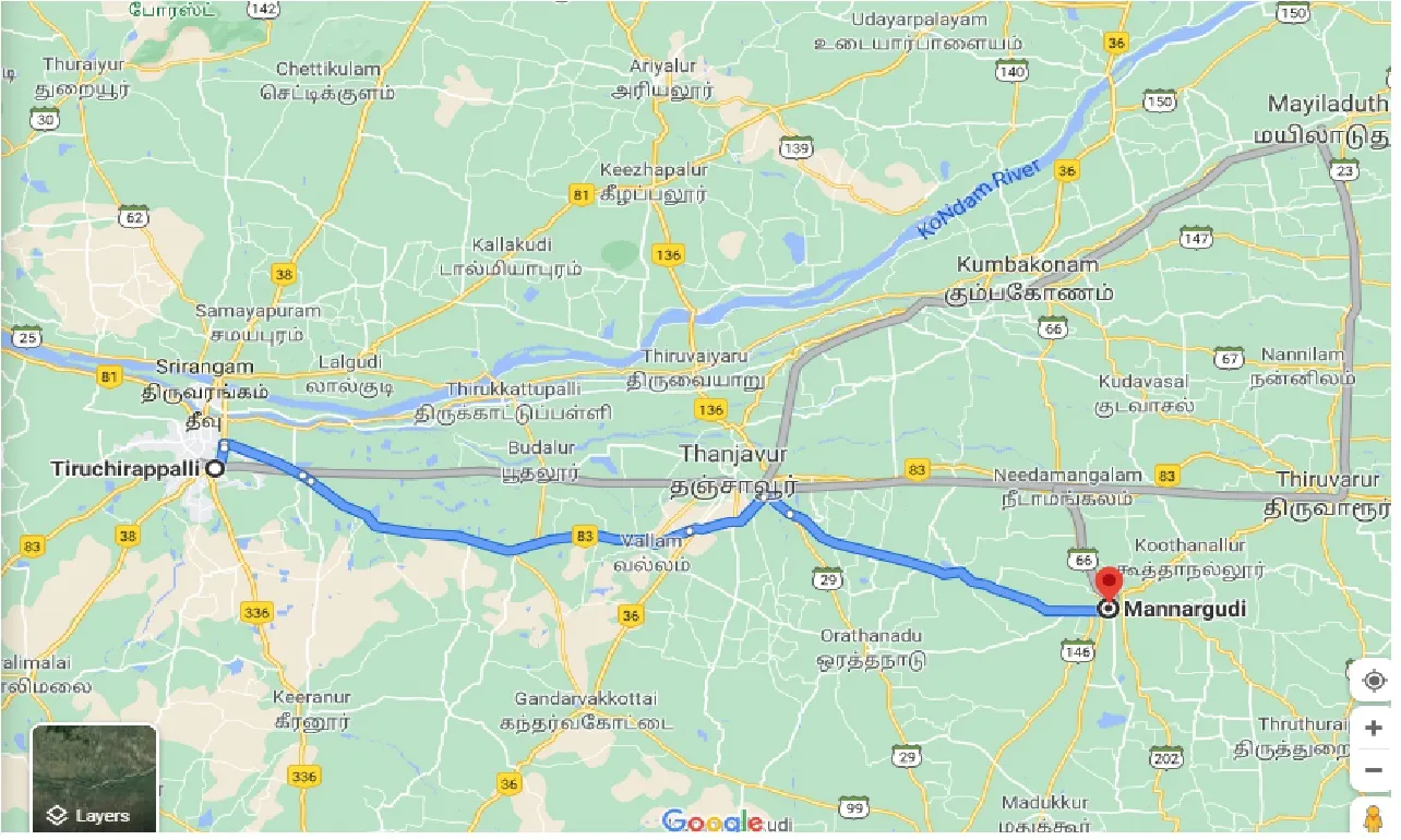 tiruchirappalli-to-mannargudi-taxi