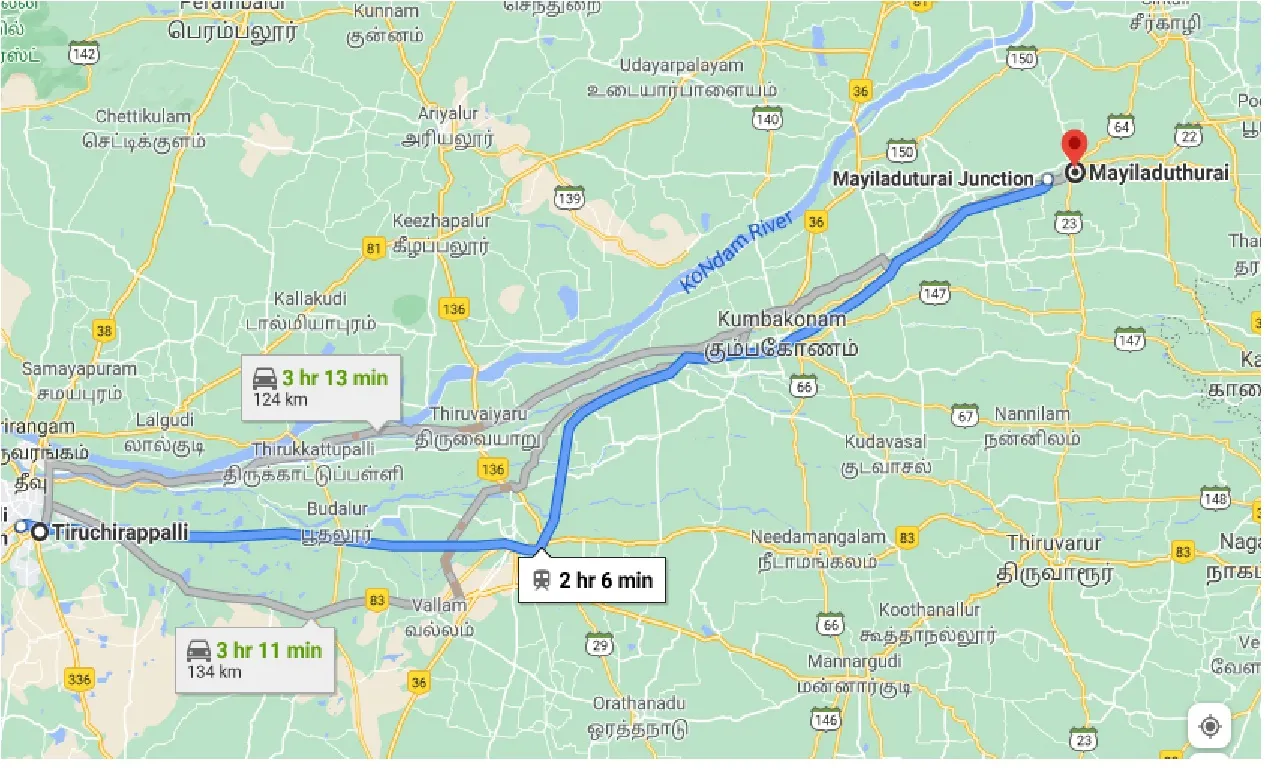 tiruchirappalli-to-mayiladuthurai-one-way