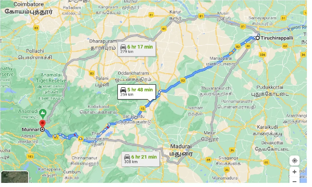 tiruchirappalli-to-munnar-one-way