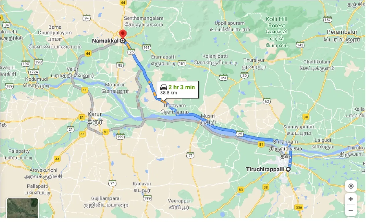 tiruchirappalli-to-namakkal-one-way