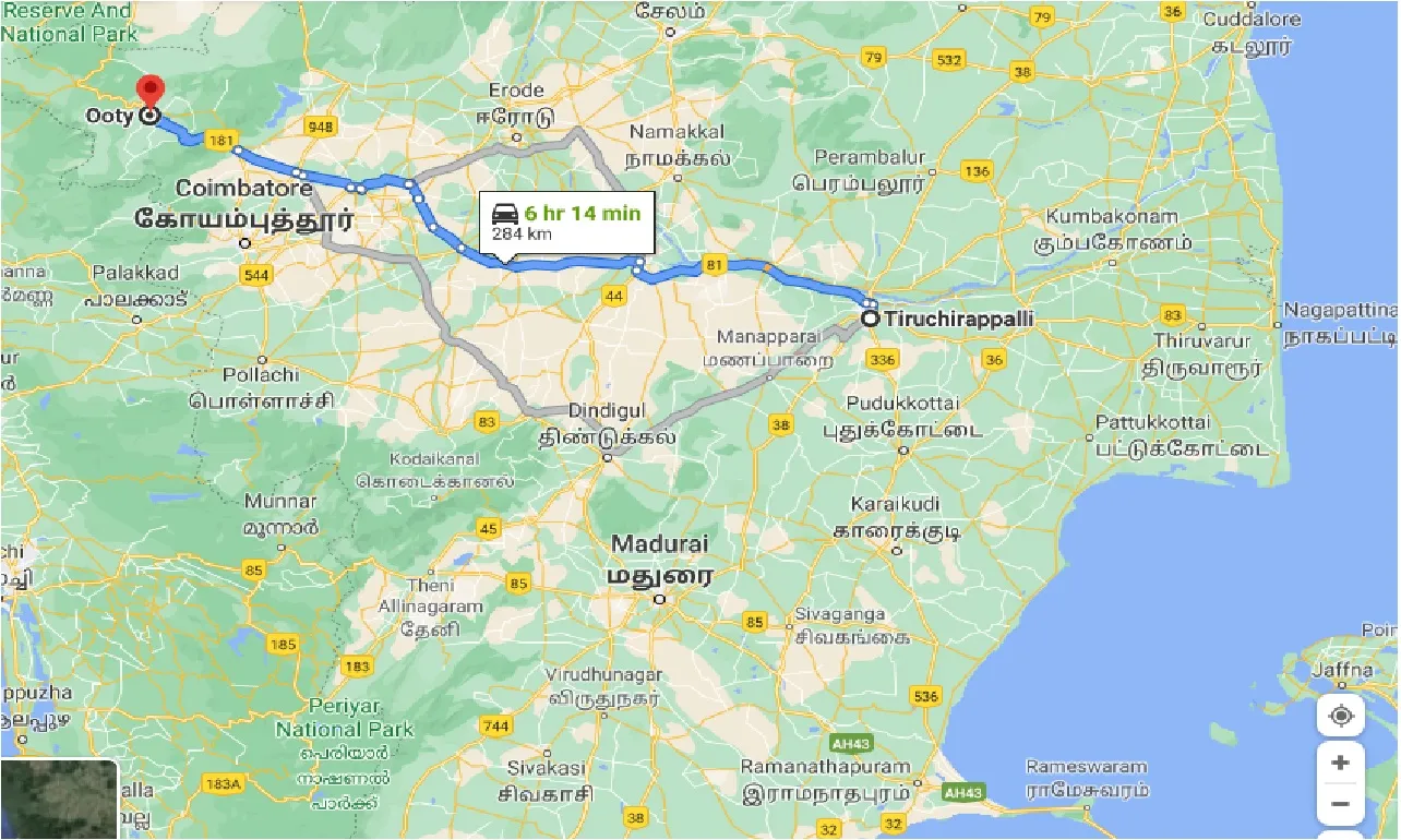 tiruchirappalli-to-ooty-one-way