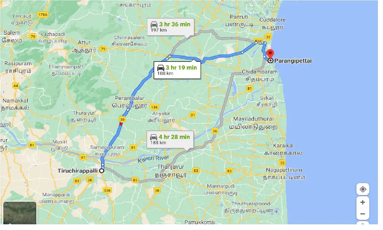 tiruchirappalli-to-parangipettai-taxi