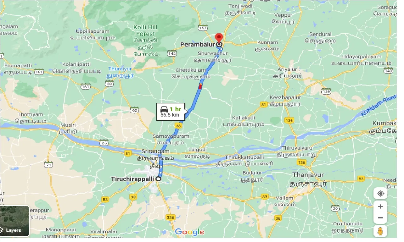 tiruchirappalli-to-perambalur-one-way