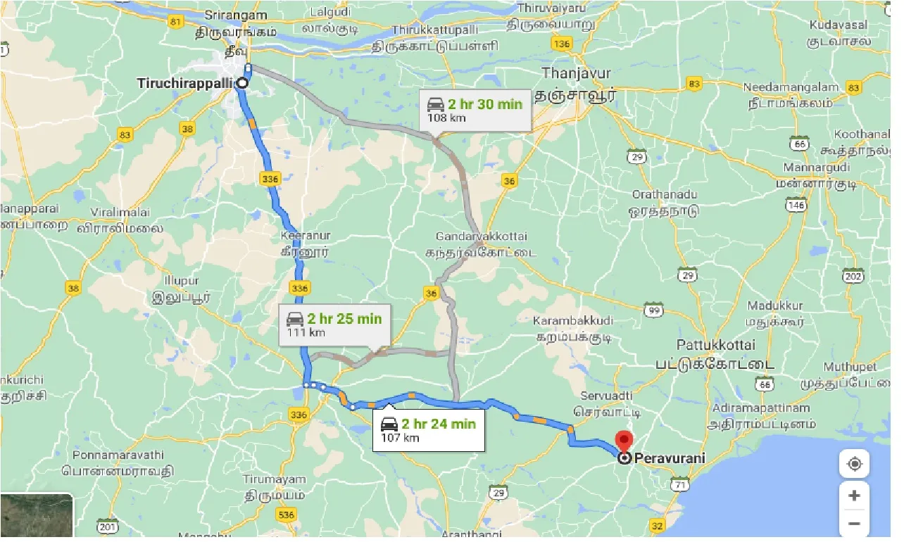 tiruchirappalli-to-peravurani-taxi