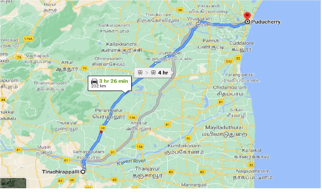 tiruchirappalli-to-pondicherry-taxi