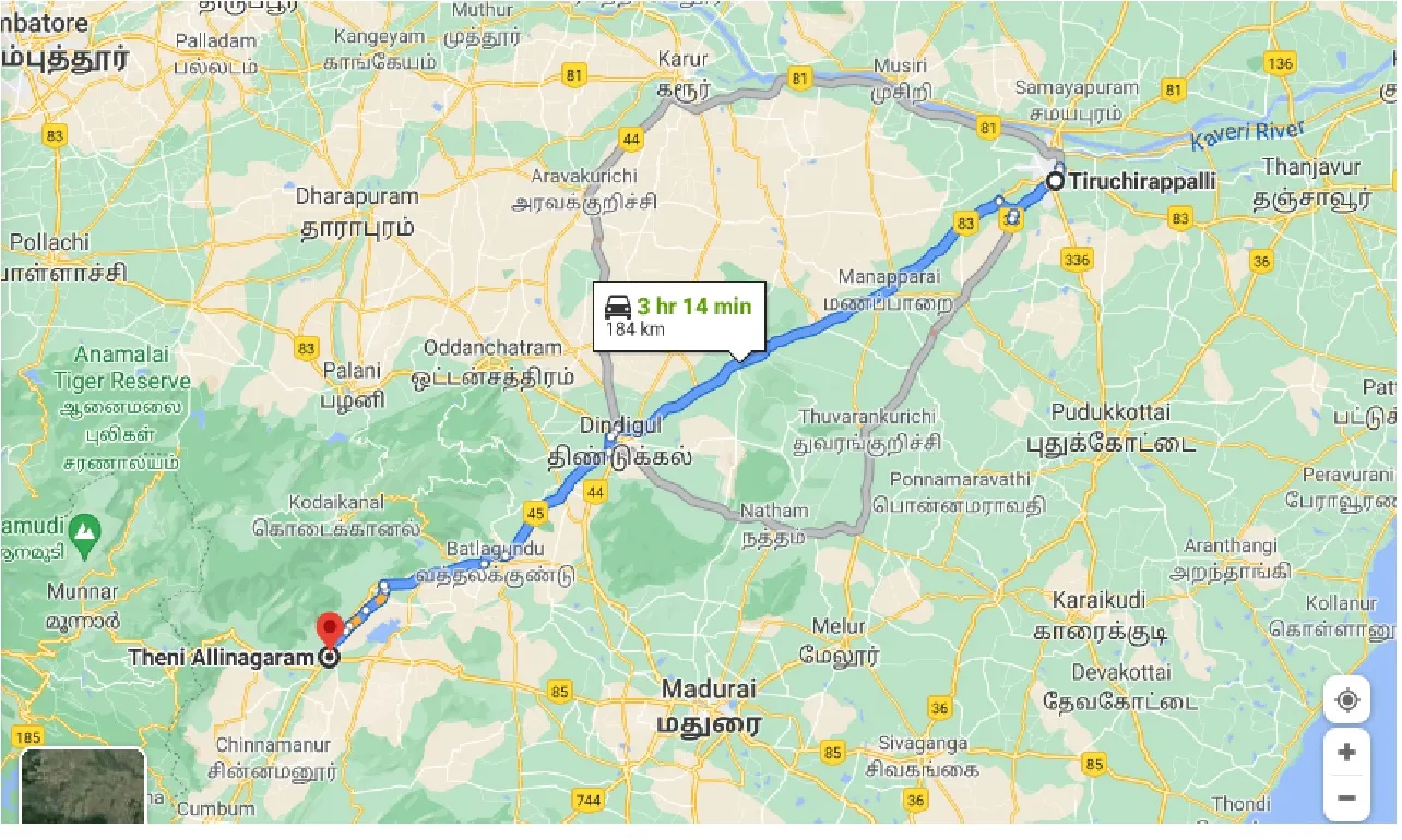 tiruchirappalli-to-theni-allinagaram-one-way