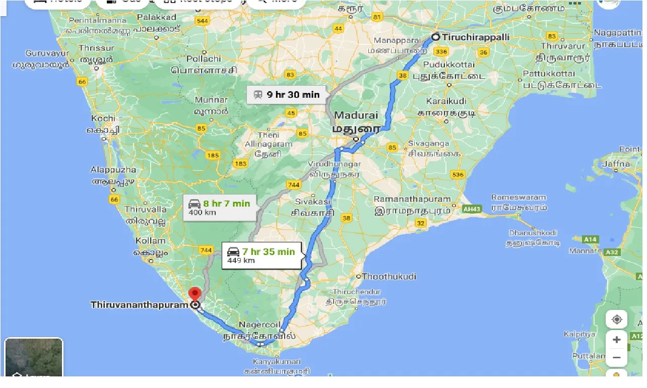 tiruchirappalli-to-tiruvananthapuram-taxi