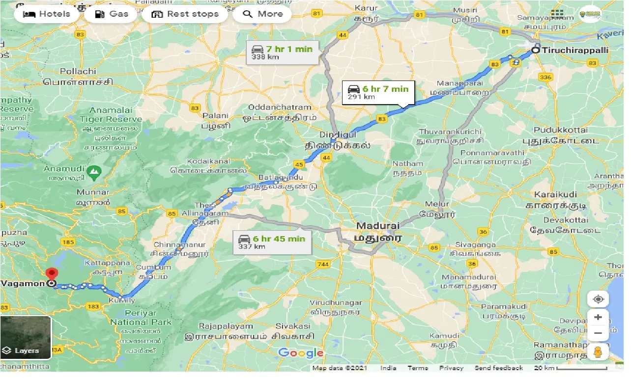 tiruchirappalli-to-vagamon-one-way