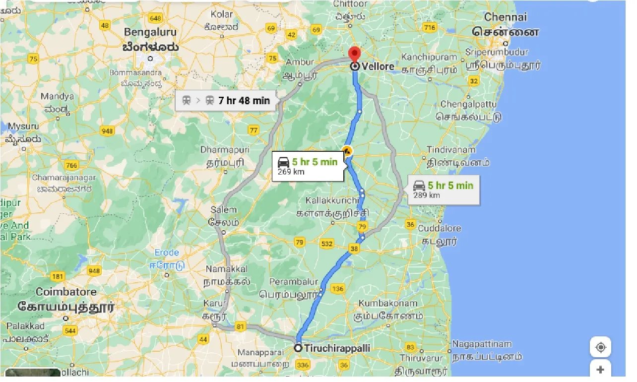 tiruchirappalli-to-vellore-taxi