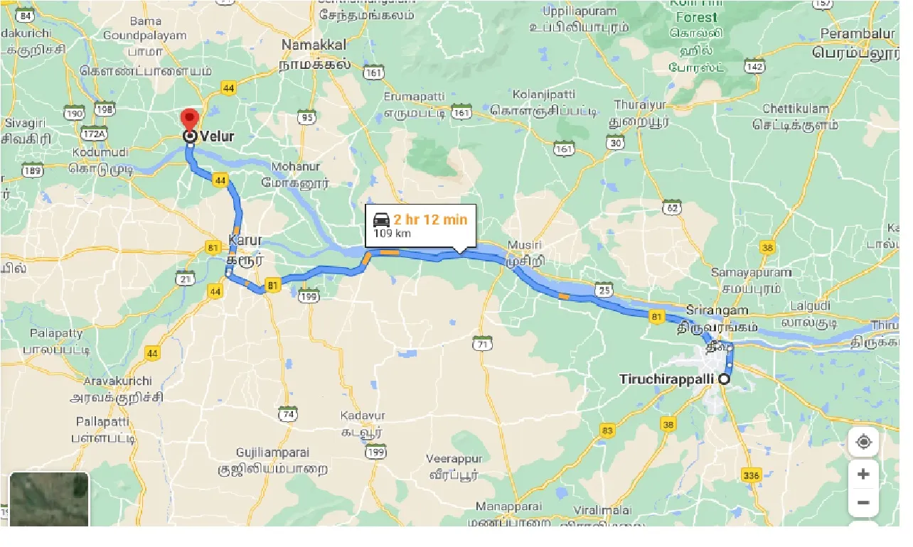tiruchirappalli-to-velur-one-way