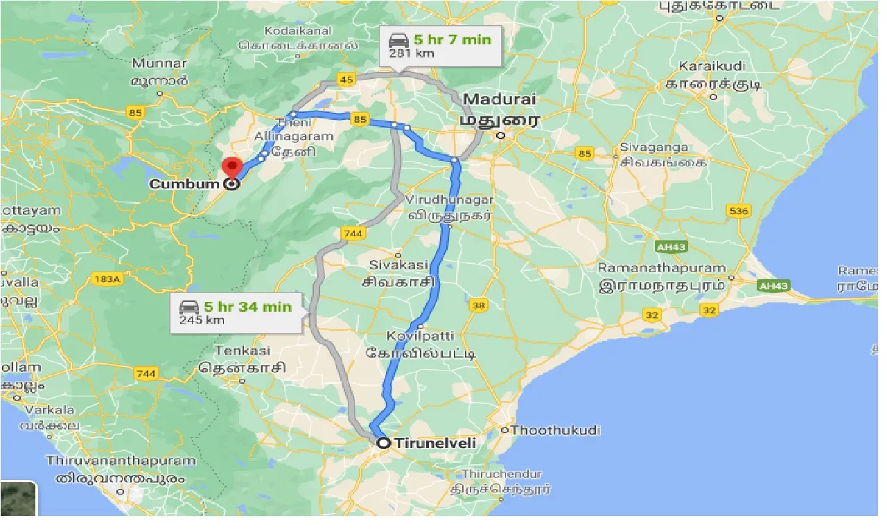 tirunelveli-to-cumbum-one-way