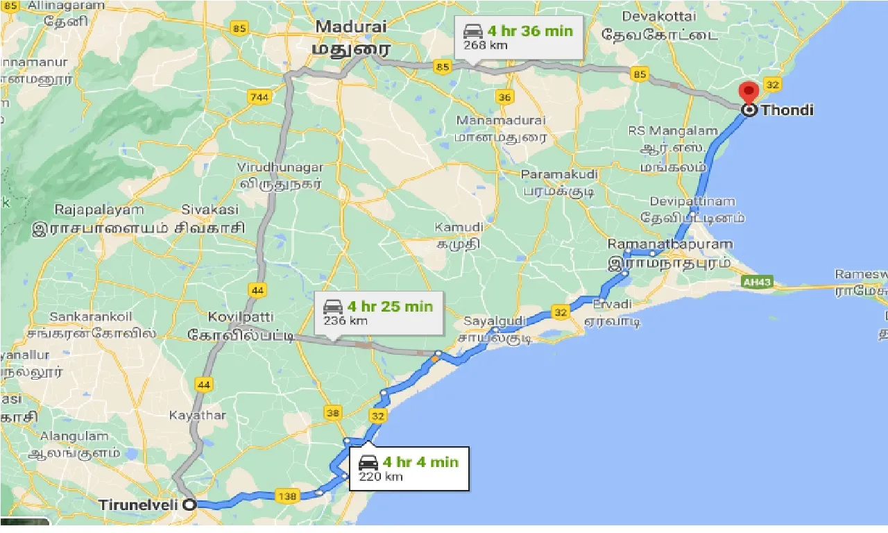 tirunelveli-to-thondi-one-way