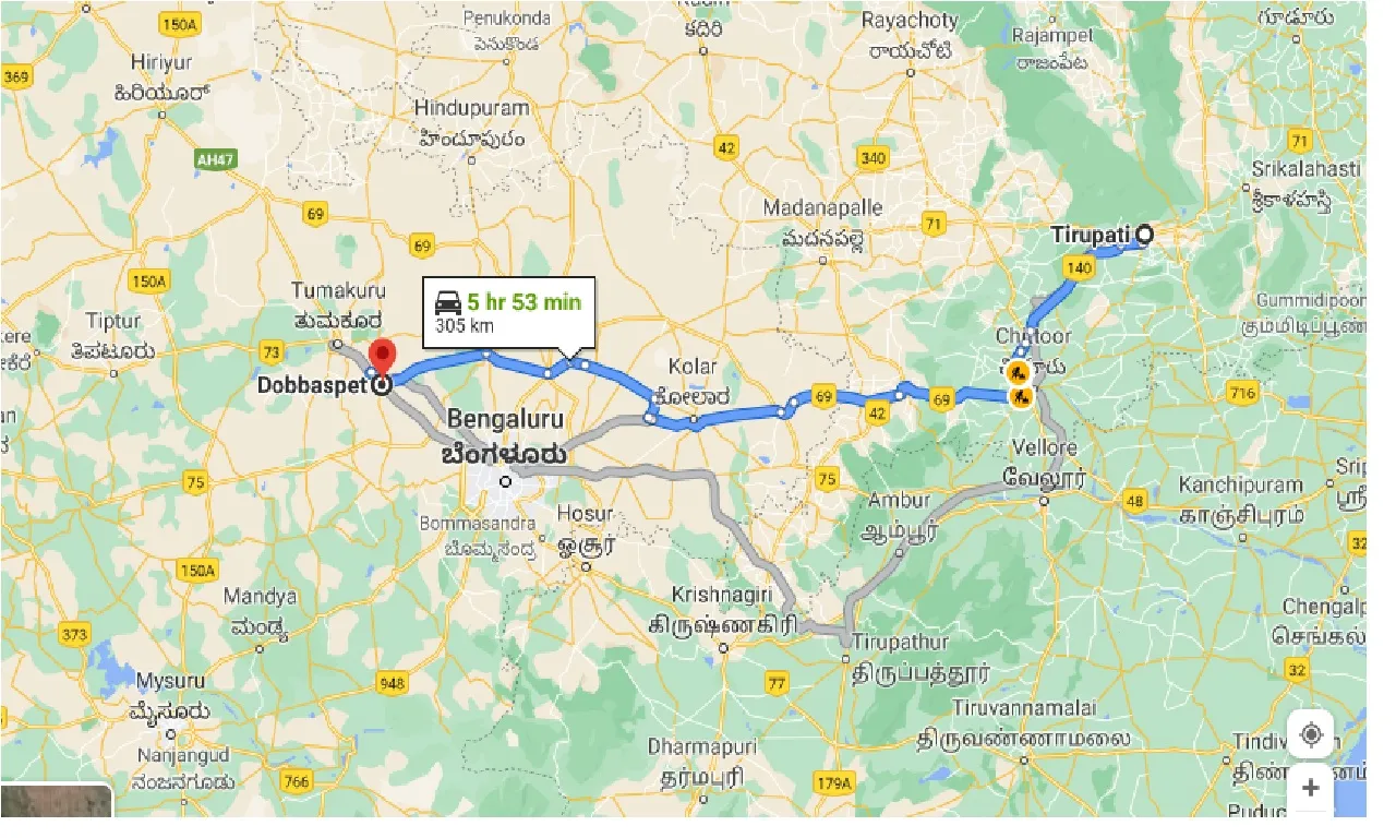 tirupati-to-dobbaspet-taxi