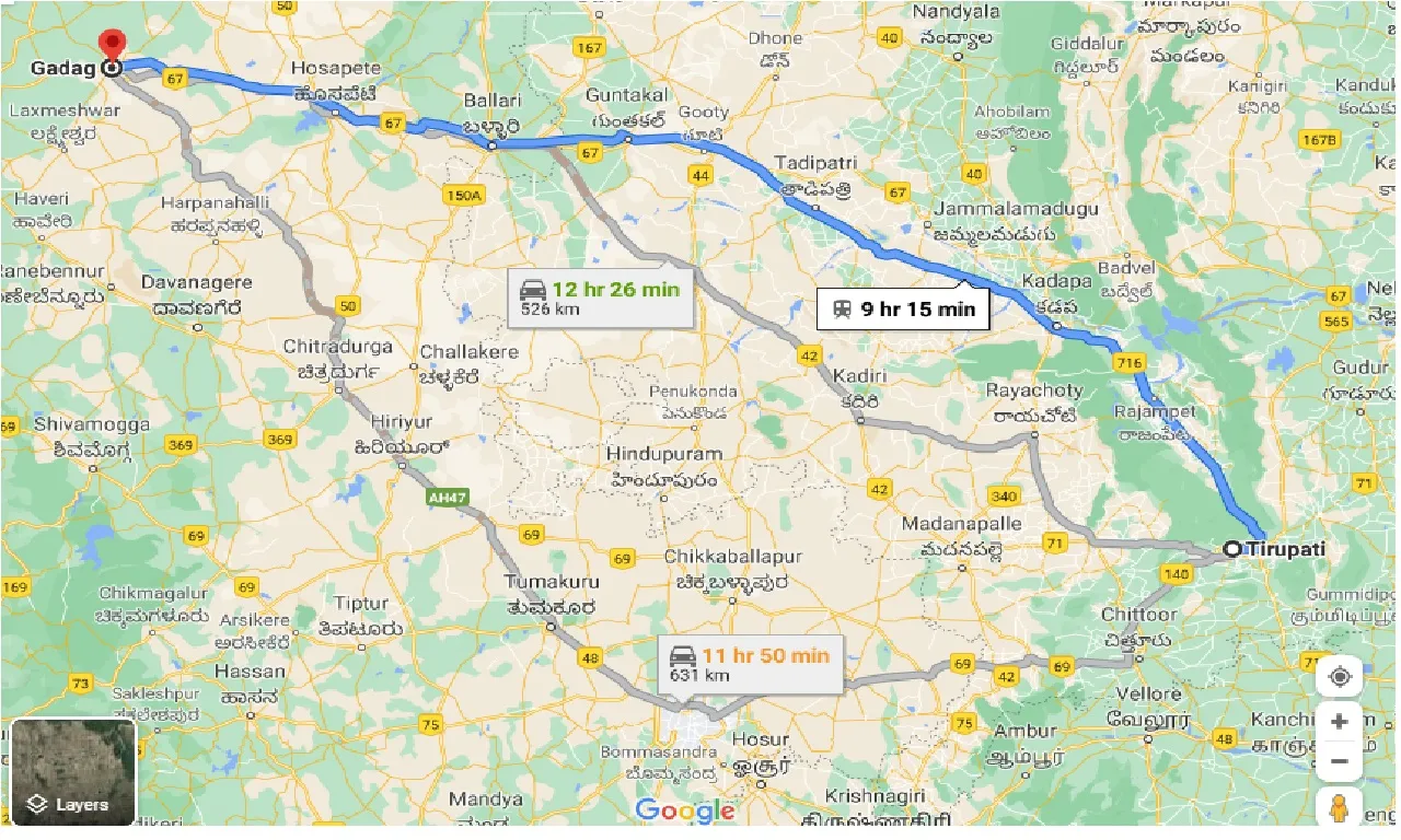 tirupati-to-gadag-one-way