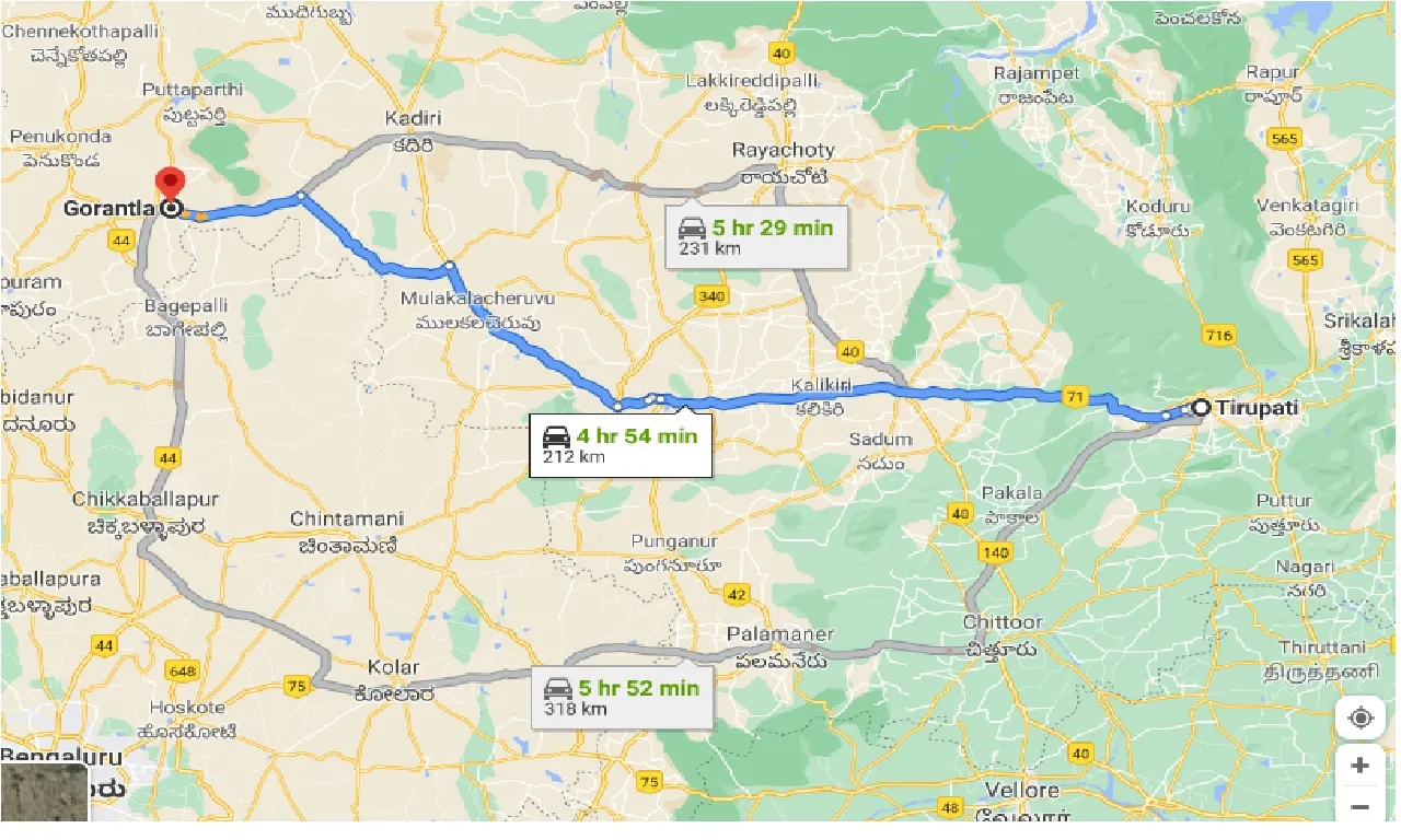 tirupati-to-gorantla-one-way