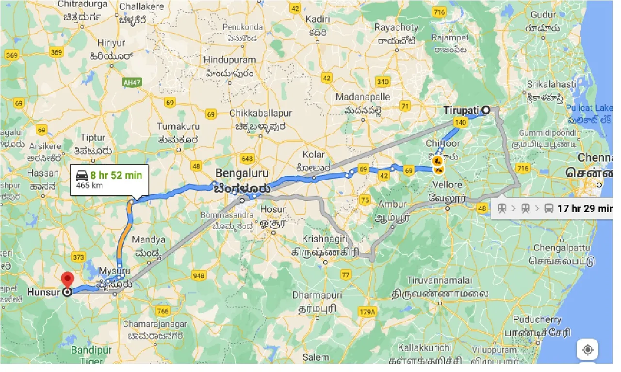 tirupati-to-hunsur-one-way