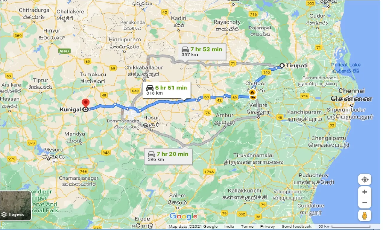 tirupati-to-kunigal-one-way