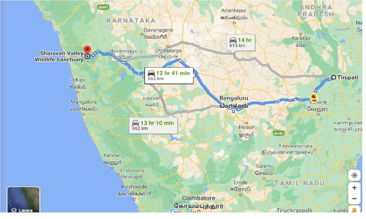 tirupati-to-sharavti-valley-one-way