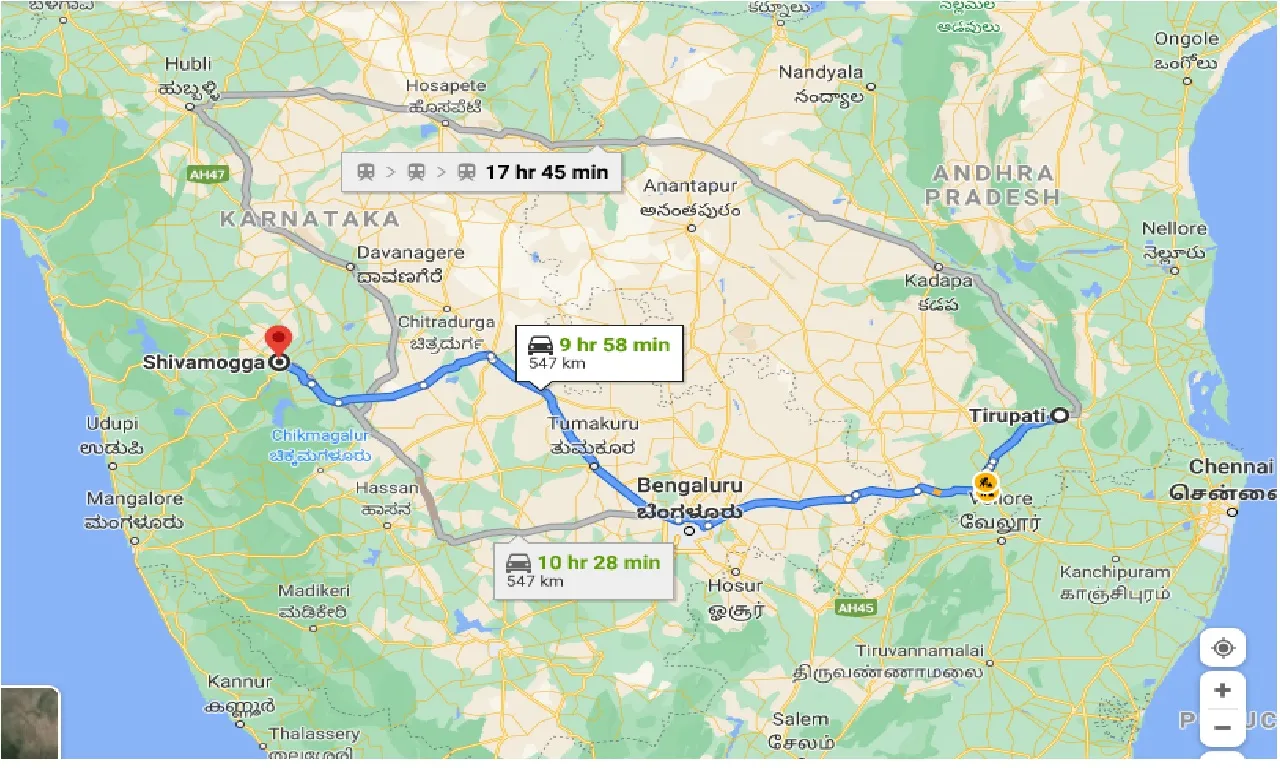 tirupati-to-shivamogga-one-way