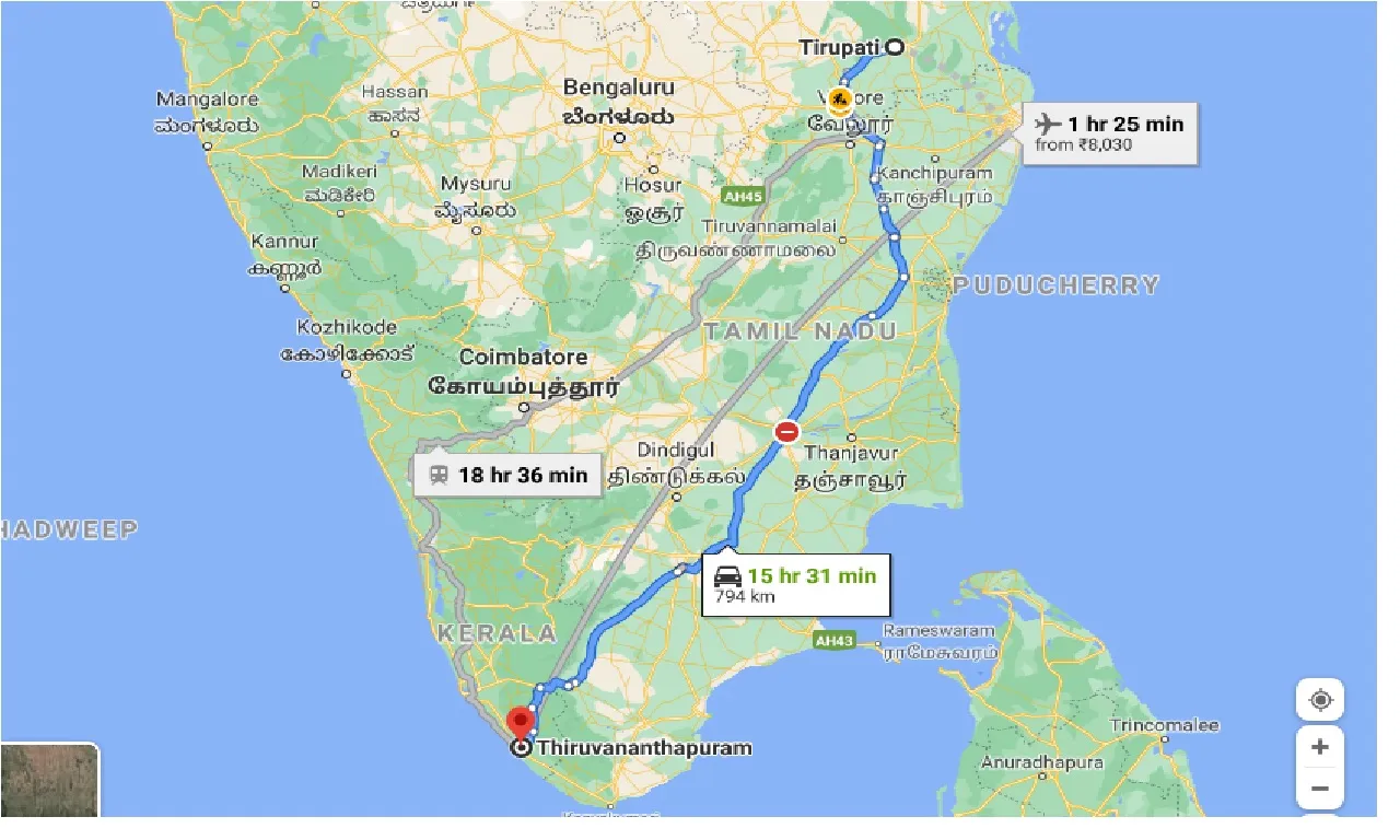 tirupati-to-thiruvananthapuram-one-way