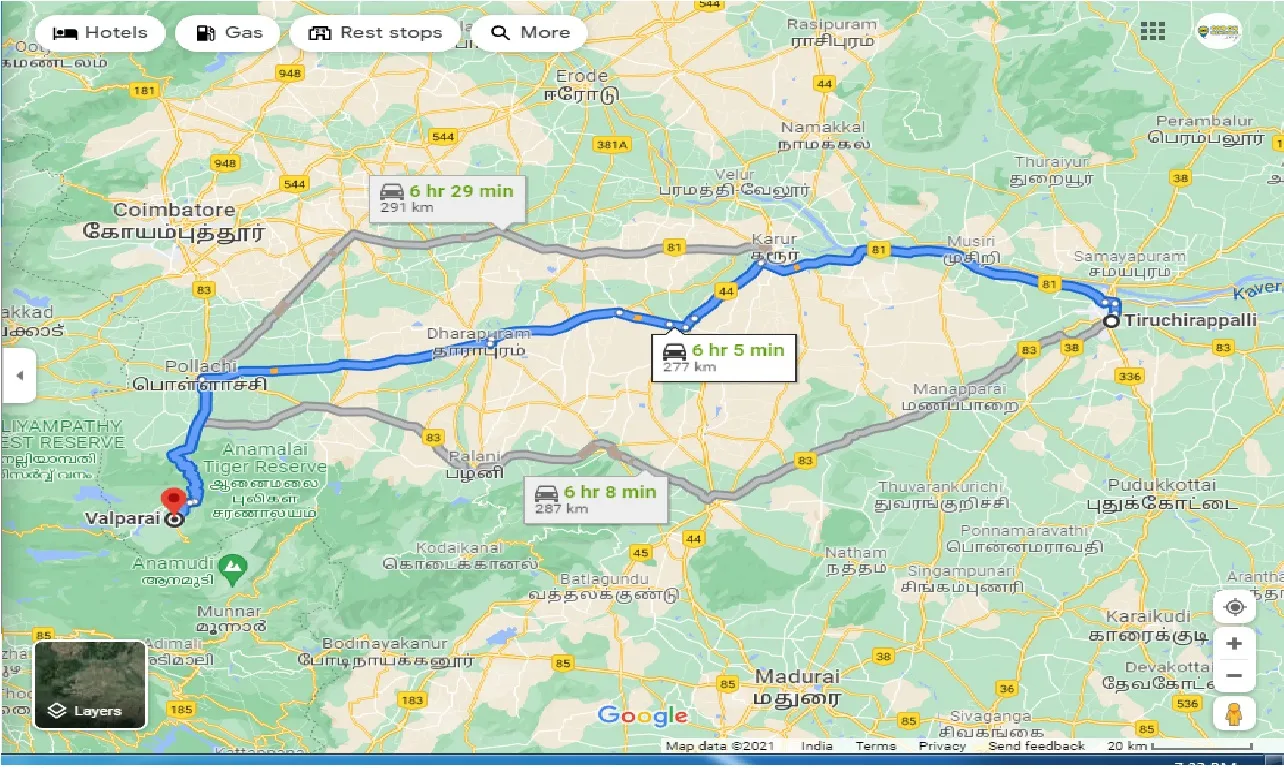 trichy-to-valparai-one-way