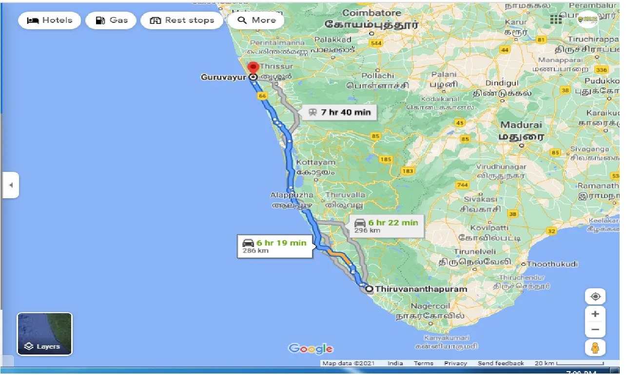 trivandrum-to-guruvayur-one-way