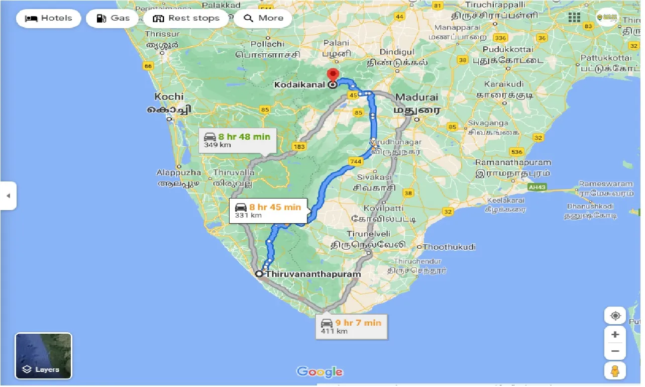 trivandrum-to-kodaikanal-one-way
