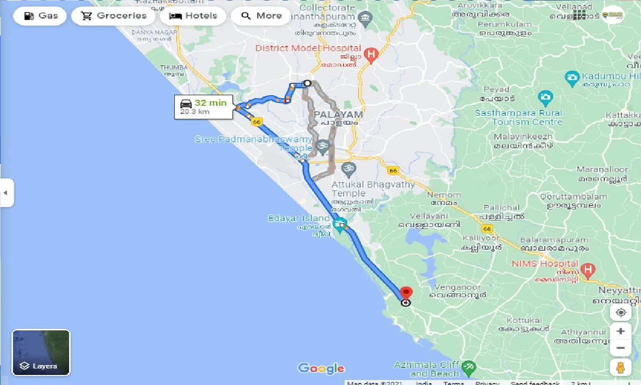 trivandrum-to-kovalam-one-way