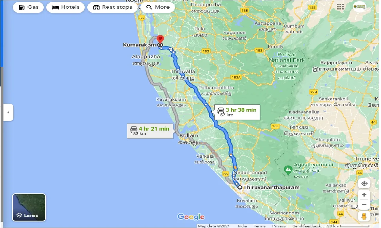 trivandrum-to-kumarakom-one-way