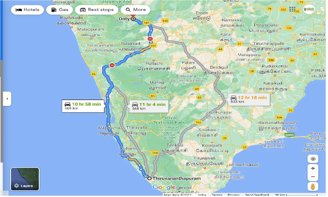 trivandrum-to-ooty-one-way