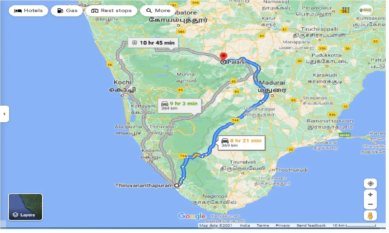 trivandrum-to-palani-one-way