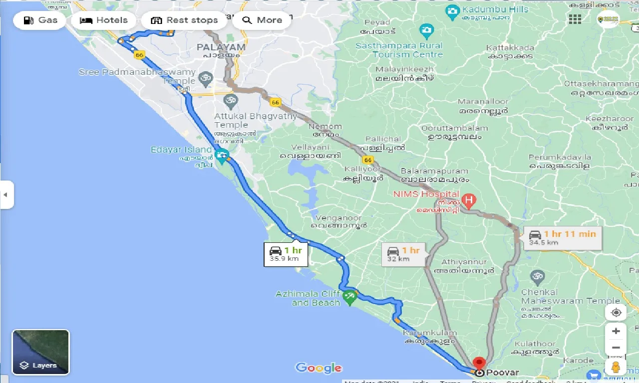 trivandrum-to-poovar-one-way