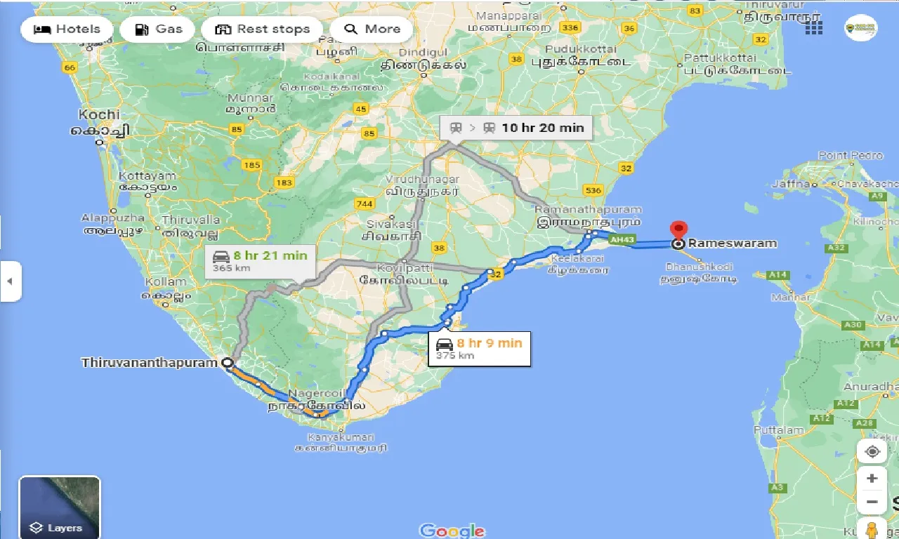 trivandrum-to-rameshwaram-one-way